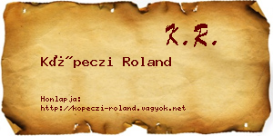 Köpeczi Roland névjegykártya